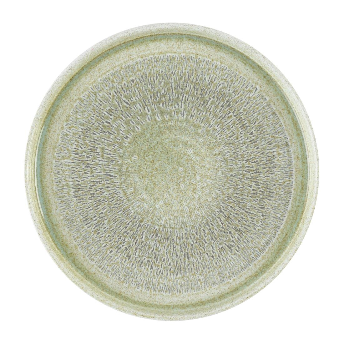 Dudson Harvest Grain Speckled Green Round Walled Plate 210mm6 Pack (DX866)