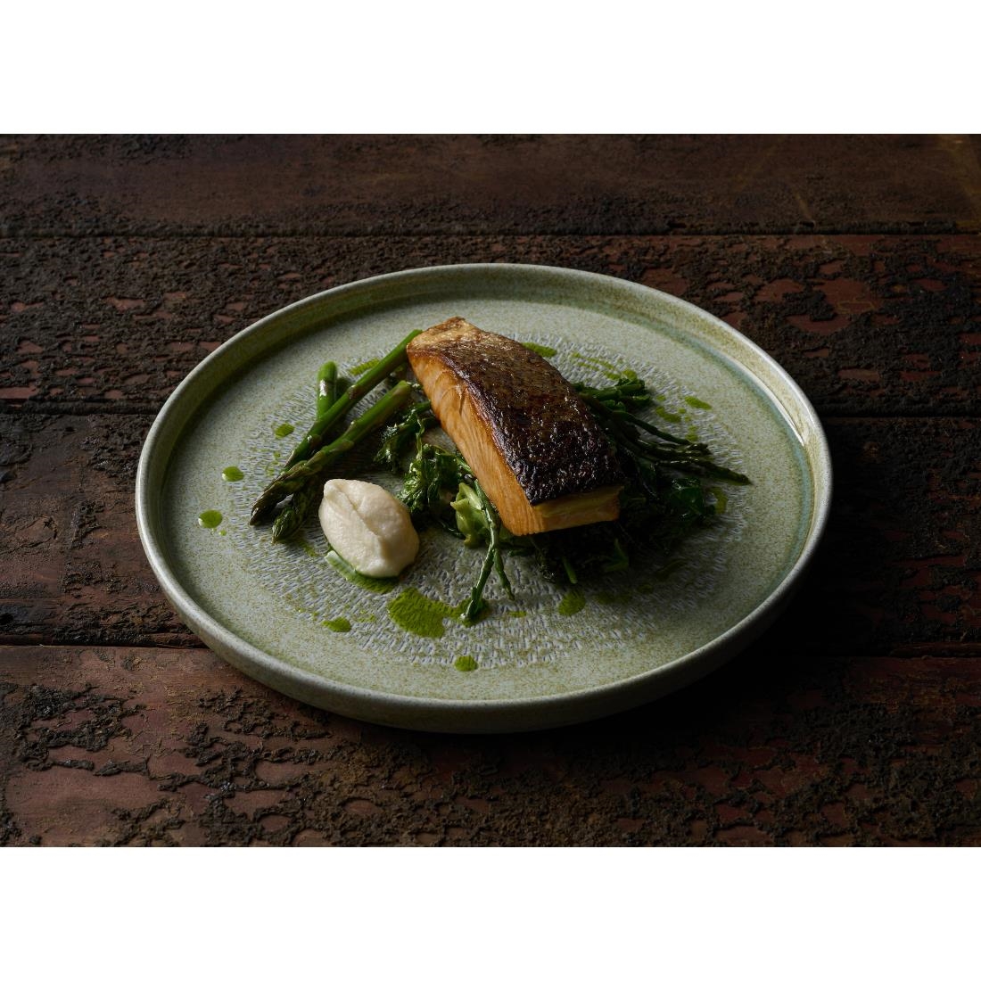 Dudson Harvest Grain Speckled Green Round Walled Plate 210mm6 Pack (DX866)