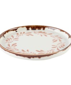Dudson Harvest Mediterranean Terracotta Round Walled Plate 210mm6 Pack (DX877)