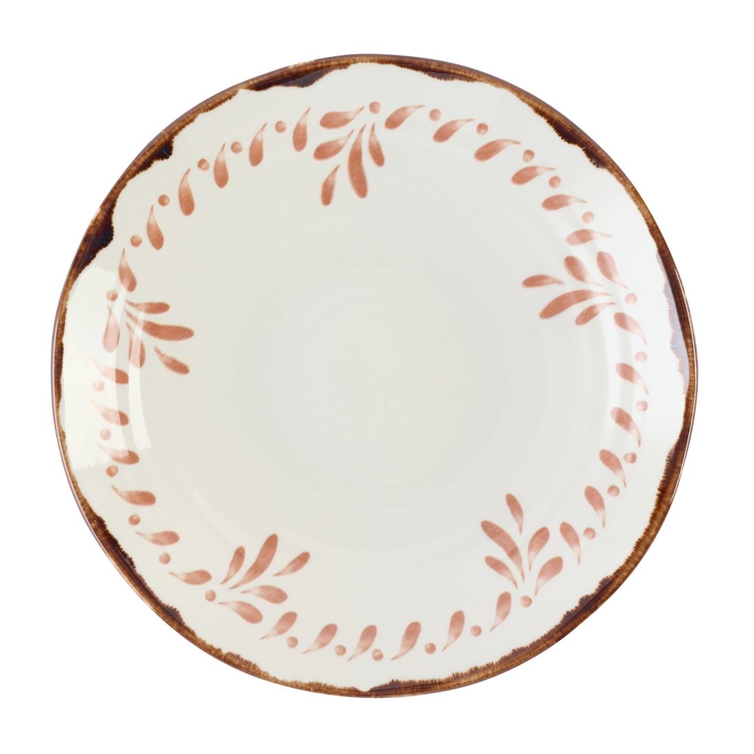Dudson Harvest Mediterranean Terracotta Organic Coupe Bowls 250mm 12 Pack (DX879)