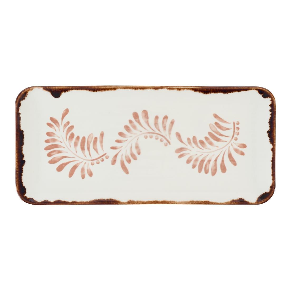 Dudson Harvest Mediterranean Terracotta Rectangular Plate 346 x 156mm 6 Pack (DX881)
