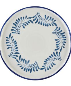 Dudson Harvest Mediterranean Round Walled Plates Blue 260mm 6 Pack (DX885)
