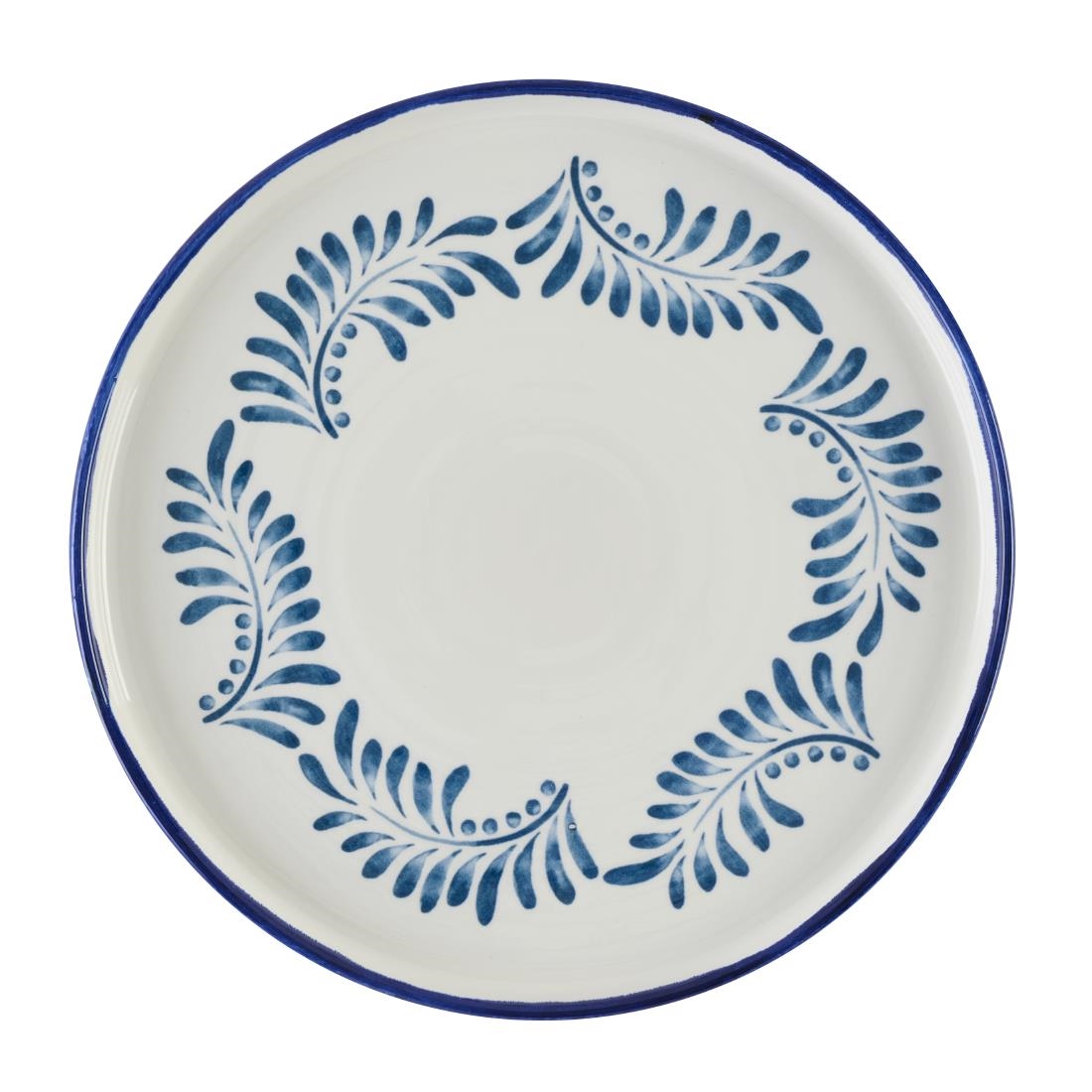 Dudson Harvest Mediterranean Round Walled Plates Blue 260mm 6 Pack (DX885)