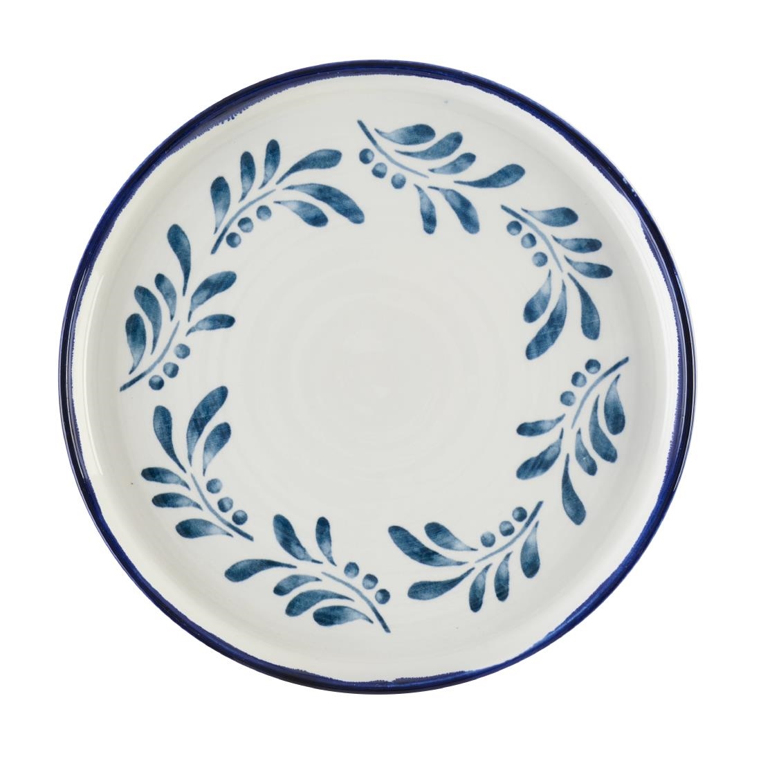 Dudson Harvest Mediterranean Blue Round Walled Plate 210mm 6 Pack (DX886)