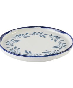 Dudson Harvest Mediterranean Blue Round Walled Plate 210mm 6 Pack (DX886)