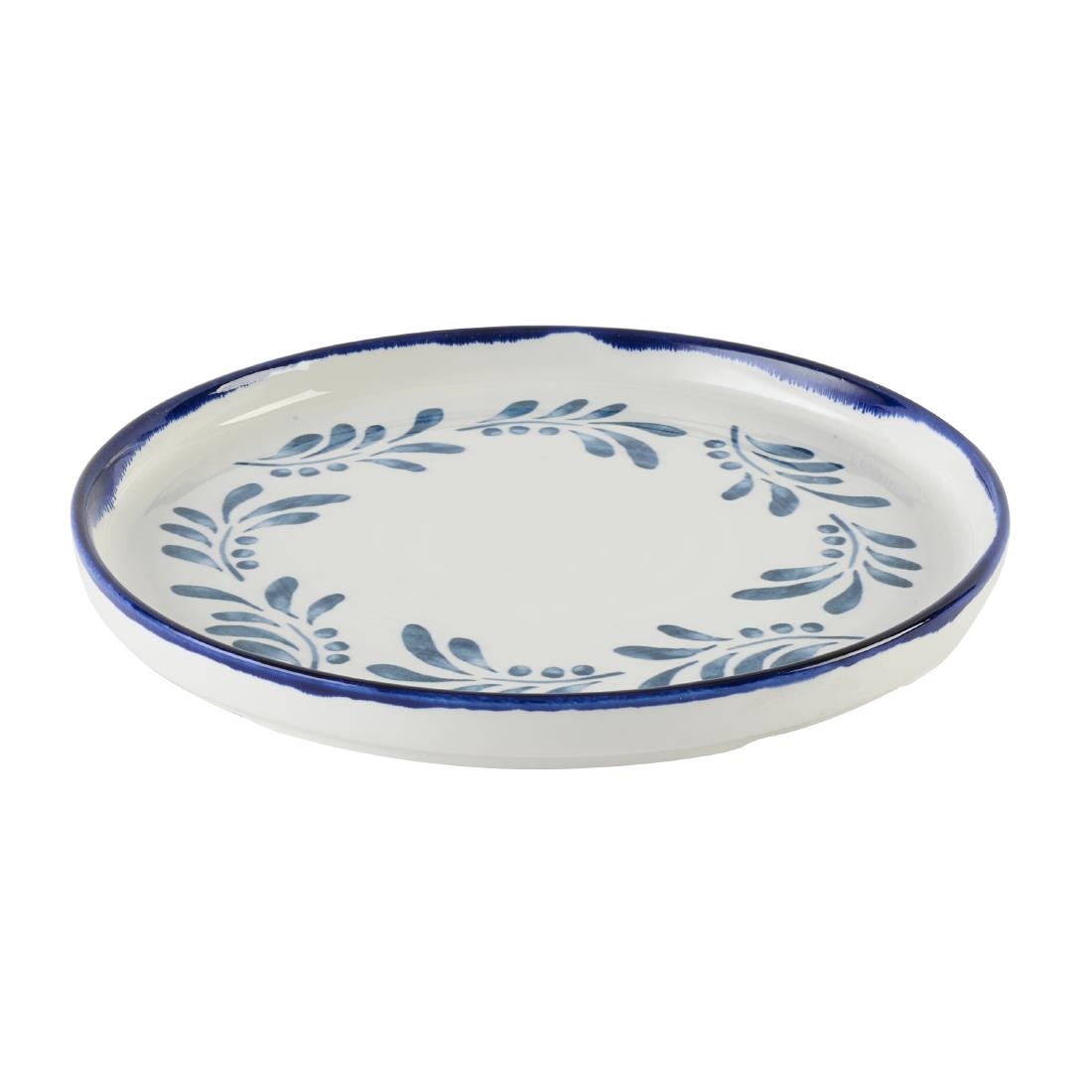 Dudson Harvest Mediterranean Blue Round Walled Plate 210mm 6 Pack (DX886)