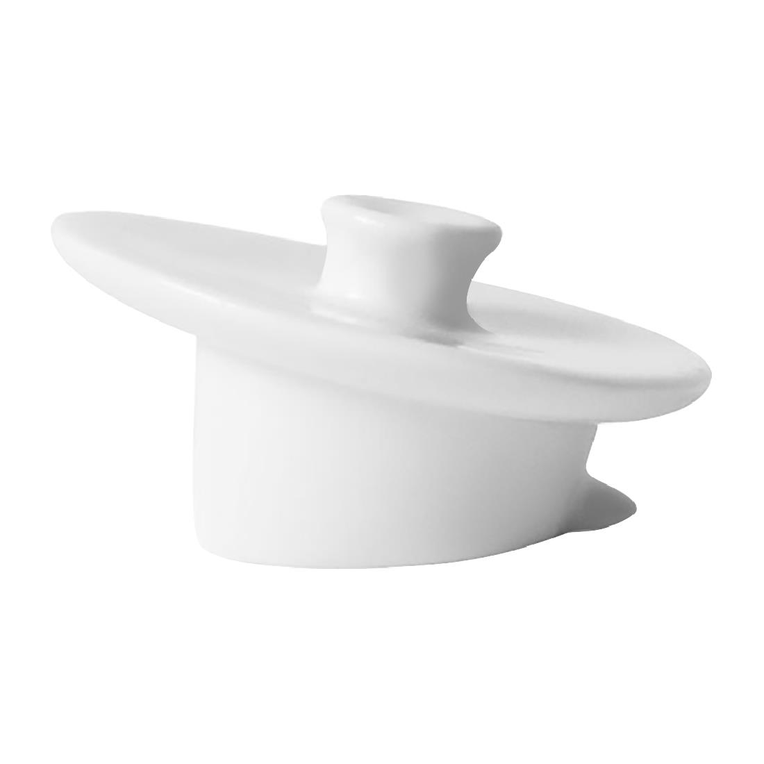 Churchill Art de Cuisine Menu Porcelain Lids for 420ml Beverage Pots 6 Pack (FF433)