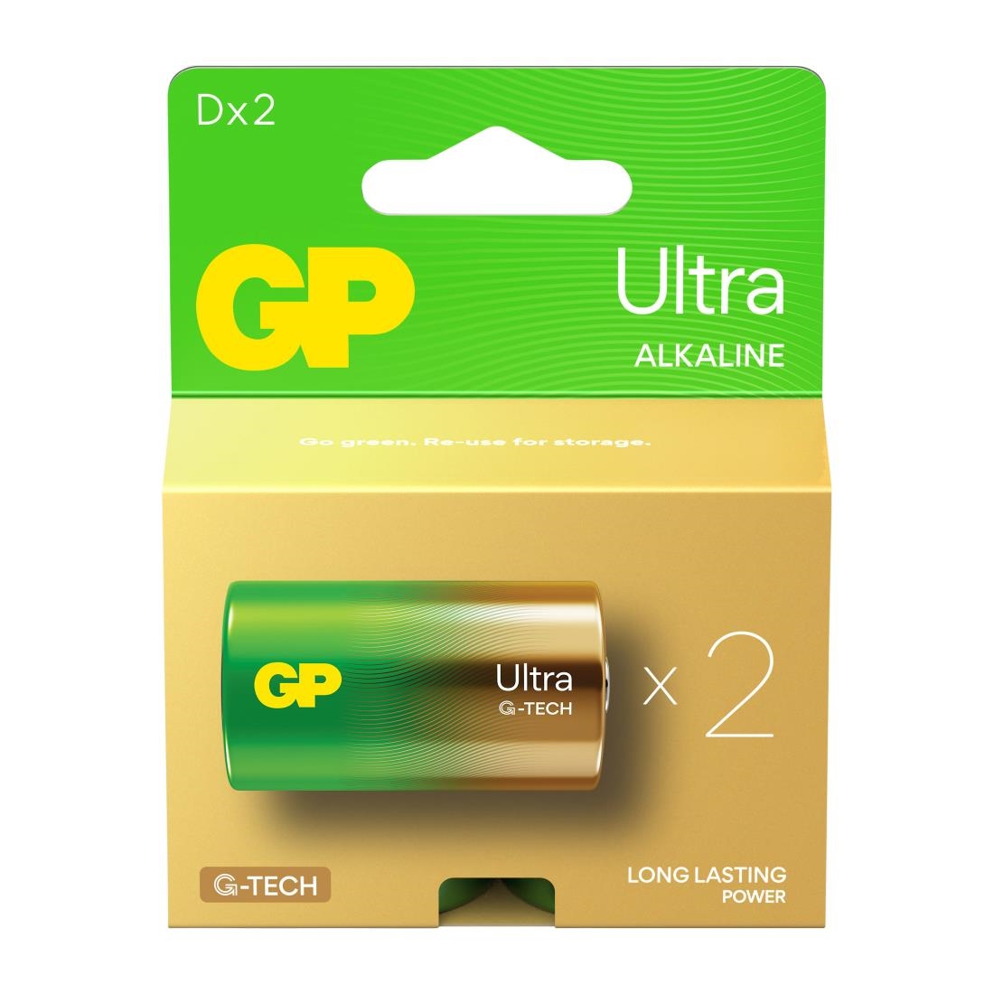 GP Ultra G-Tech Battery D 2 Pack (FX174)