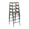 Bolero Cantina Compact Bar Stools with Mango Wood Seat Pad Gunmetal 4 Pack (HZ824)
