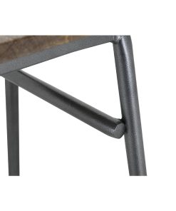 Bolero Cantina Compact Bar Stools with Mango Wood Seat Pad Gunmetal 4 Pack (HZ824)