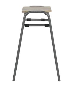 Bolero Cantina Compact Bar Stools with Mango Wood Seat Pad Gunmetal 4 Pack (HZ824)