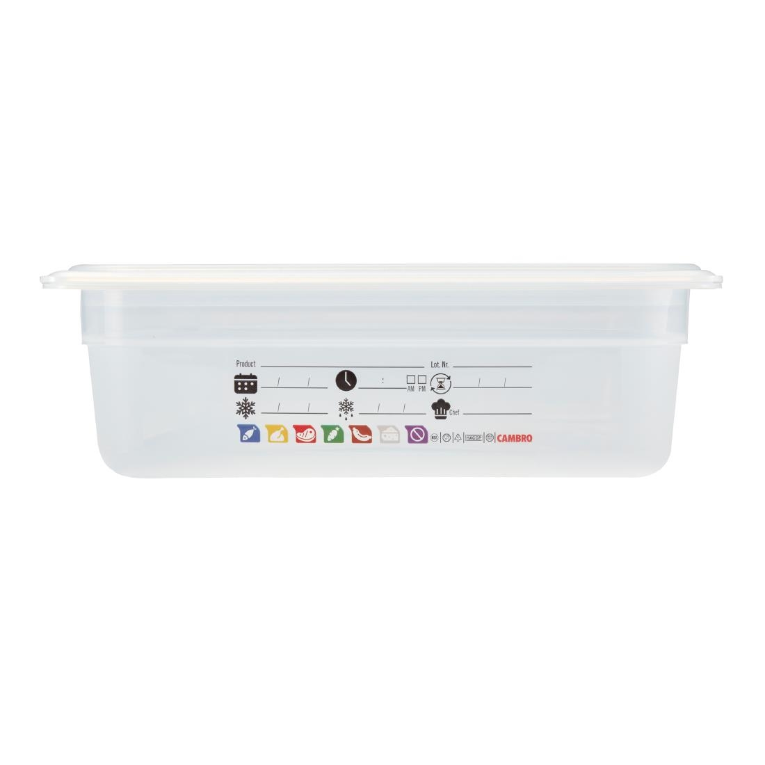 Cambro Safetrak IML Polypropylene Food Storage Container 1-1 GN 100mm (JN501)