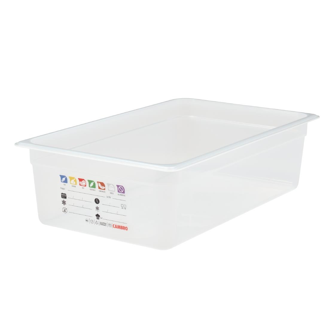 Cambro Safetrak IML Polypropylene Food Storage Container 1-1 GN 150mm (JN502)