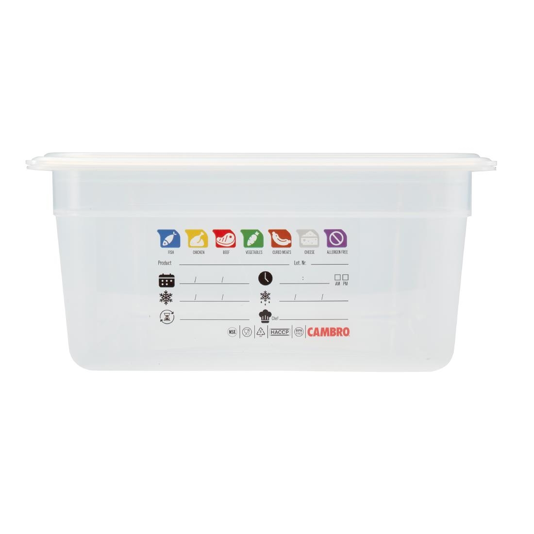 Cambro Safetrak IML Polypropylene Food Storage Container 1-1 GN 150mm (JN502)