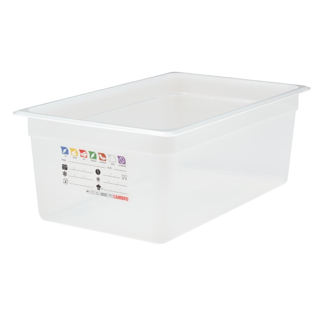 Cambro Safetrak IML Polypropylene Food Storage Container 1-1 GN 200mm (JN503)