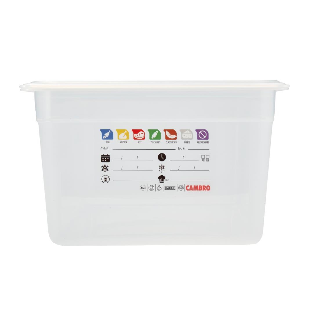 Cambro Safetrak IML Polypropylene Food Storage Container 1-1 GN 200mm (JN503)