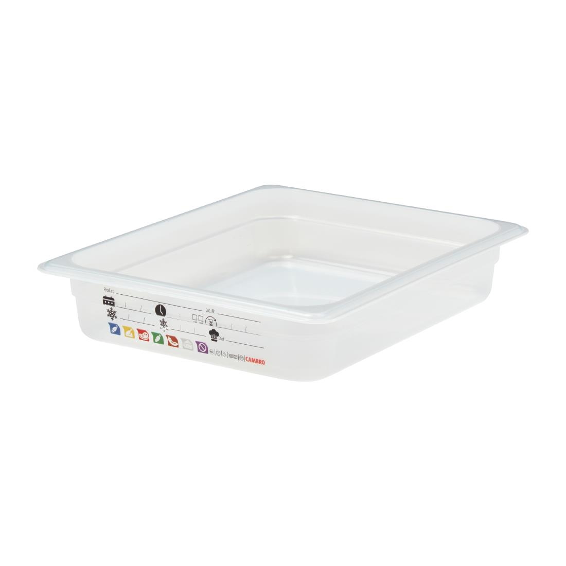 Cambro Safetrak IML Polypropylene Food Storage Container 1-2 GN 65mm (JN504)