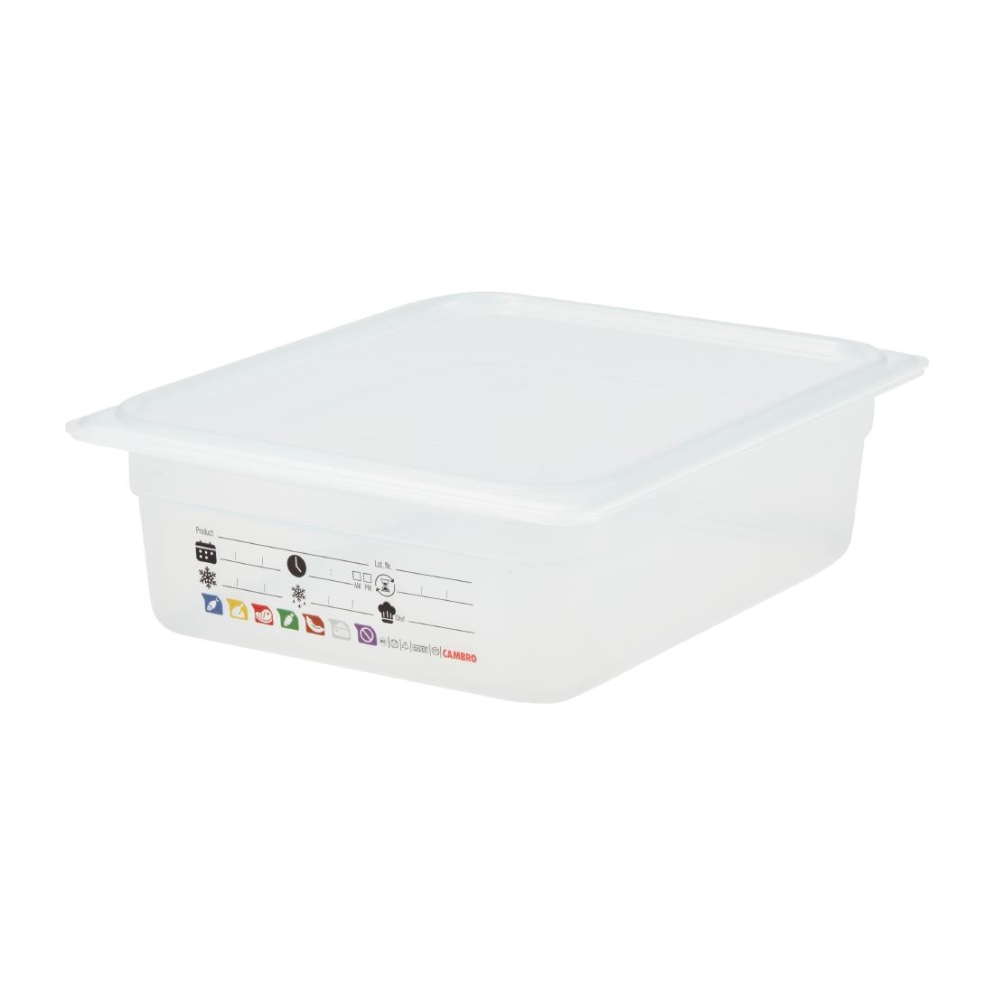 Cambro Safetrak IML Polypropylene Food Storage Container 1-2 GN 100mm (JN505)