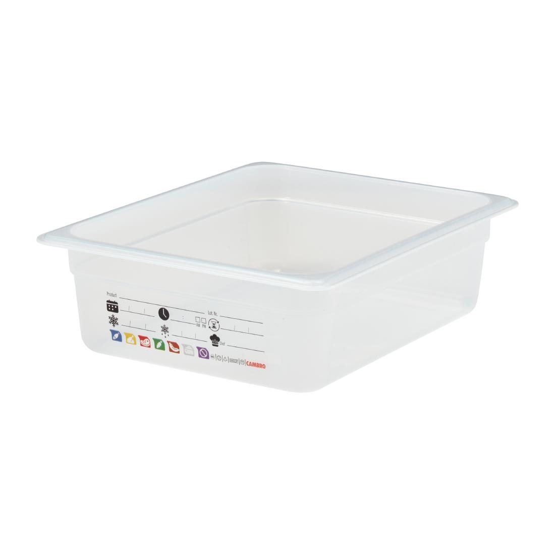 Cambro Safetrak IML Polypropylene Food Storage Container 1-2 GN 100mm (JN505)