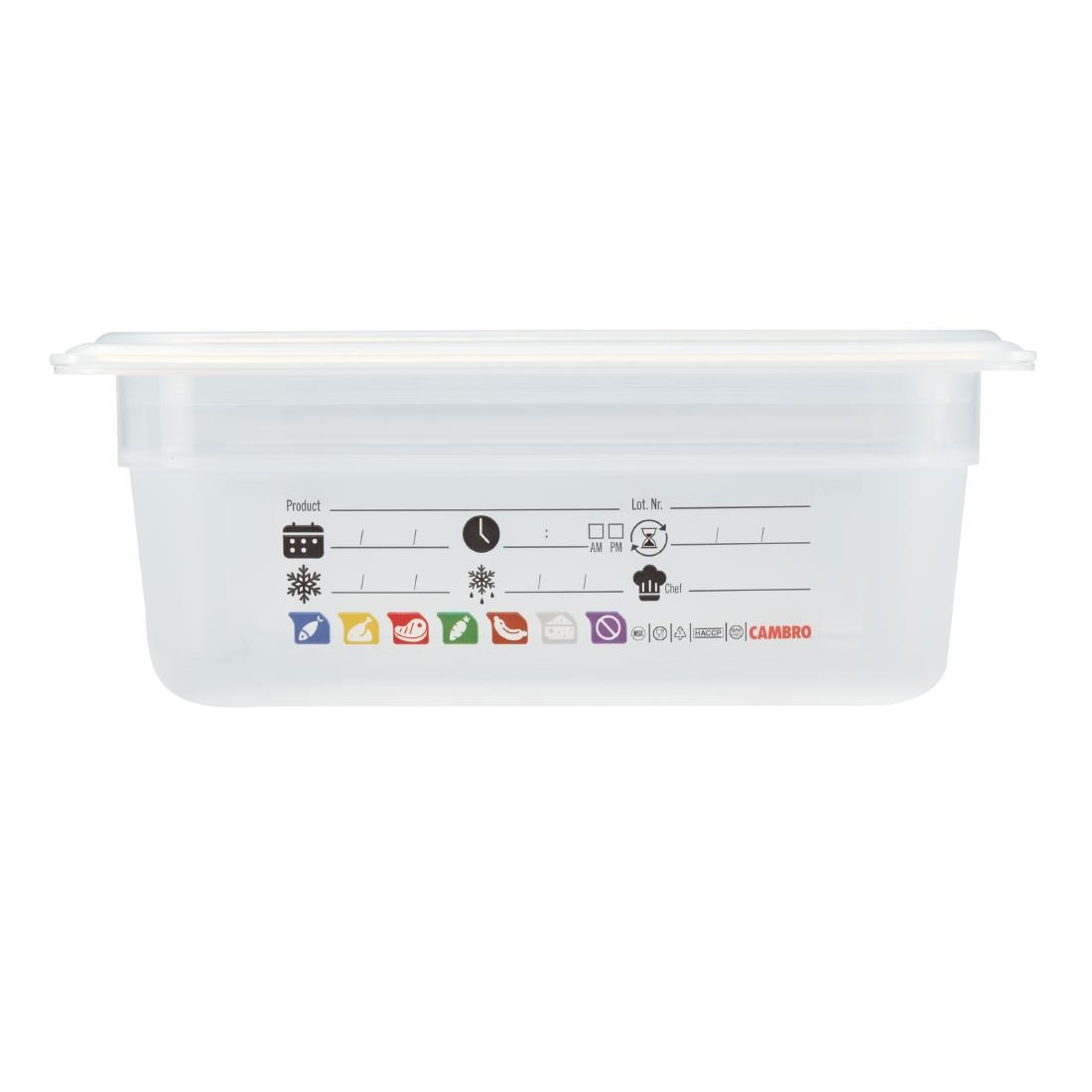 Cambro Safetrak IML Polypropylene Food Storage Container 1-2 GN 100mm (JN505)