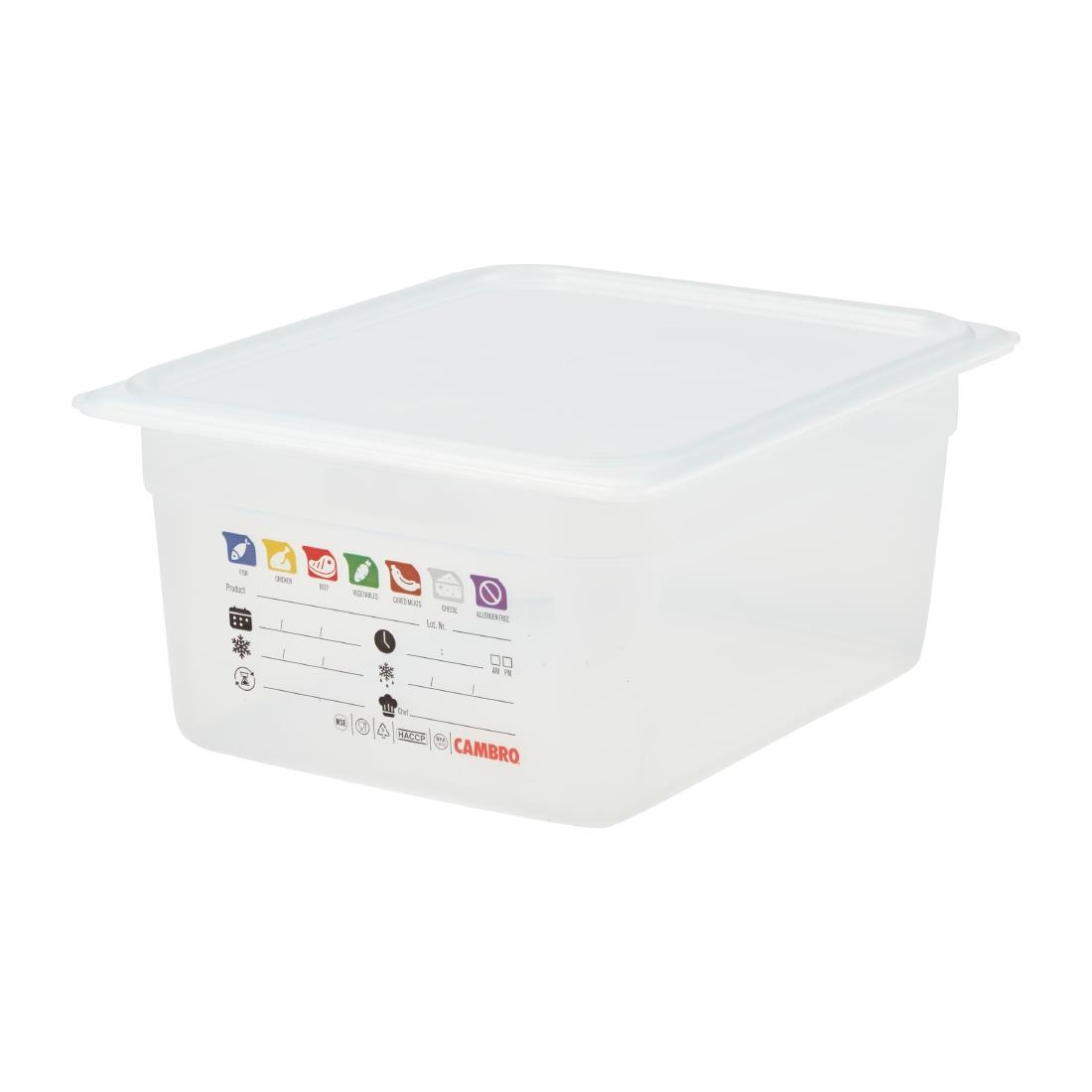 Cambro Safetrak IML Polypropylene Food Storage Container 1-2 GN 150mm (JN506)