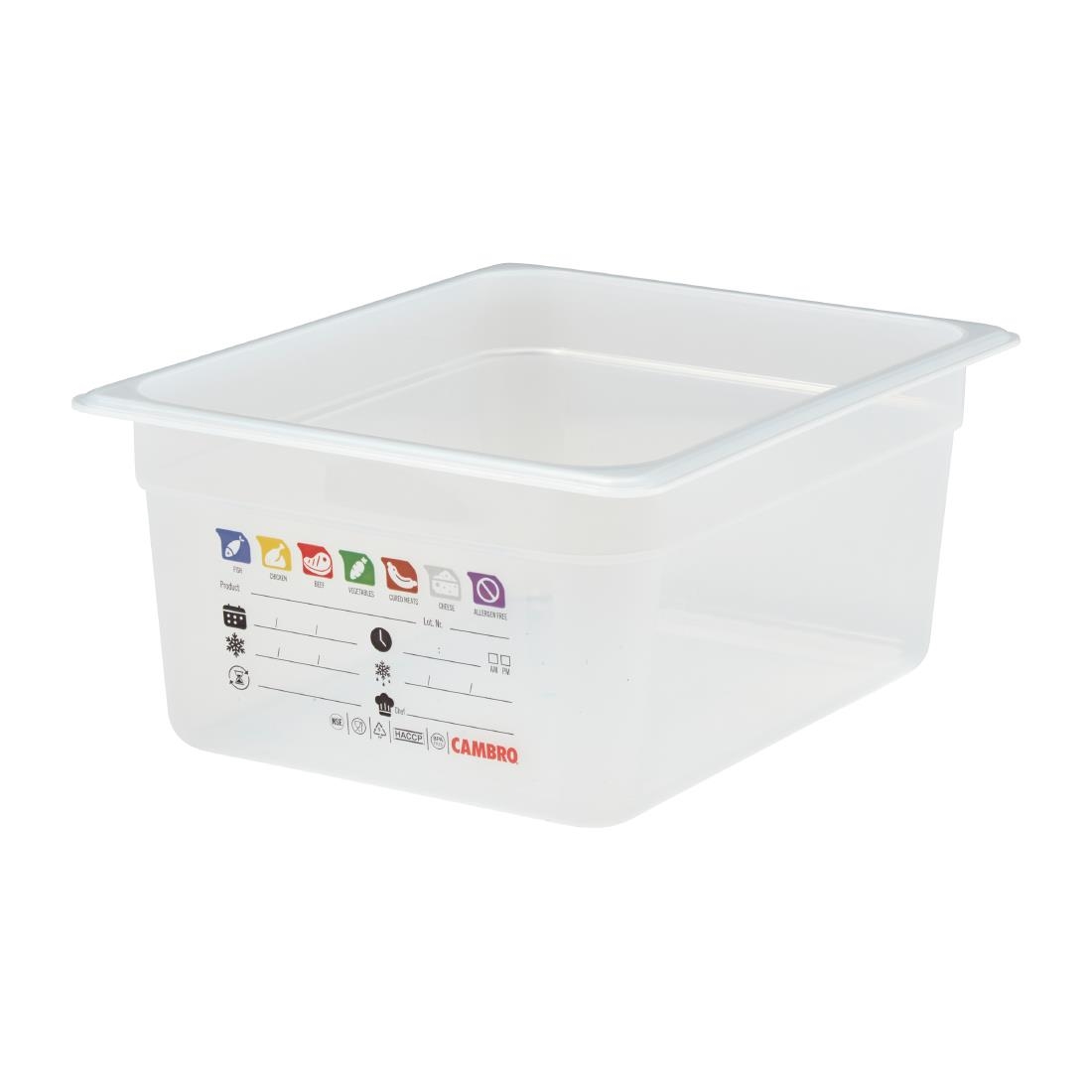 Cambro Safetrak IML Polypropylene Food Storage Container 1-2 GN 150mm (JN506)