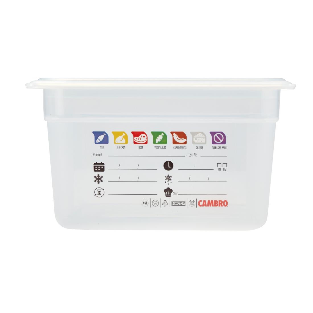 Cambro Safetrak IML Polypropylene Food Storage Container 1-2 GN 150mm (JN506)