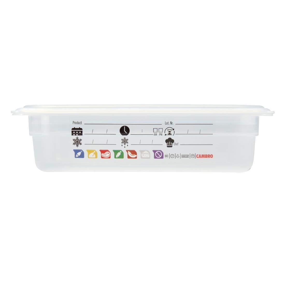 Cambro Safetrak IML Polypropylene Food Storage Container 1-4 GN 65mm (JN512)