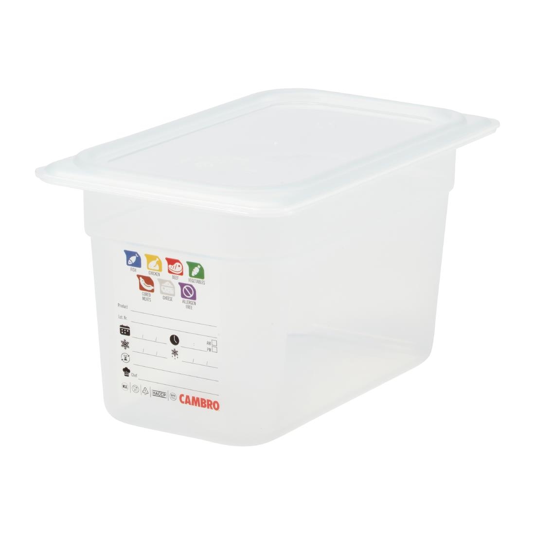 Cambro Safetrak IML Polypropylene Food Storage Container 1-4 GN 150mm (JN514)