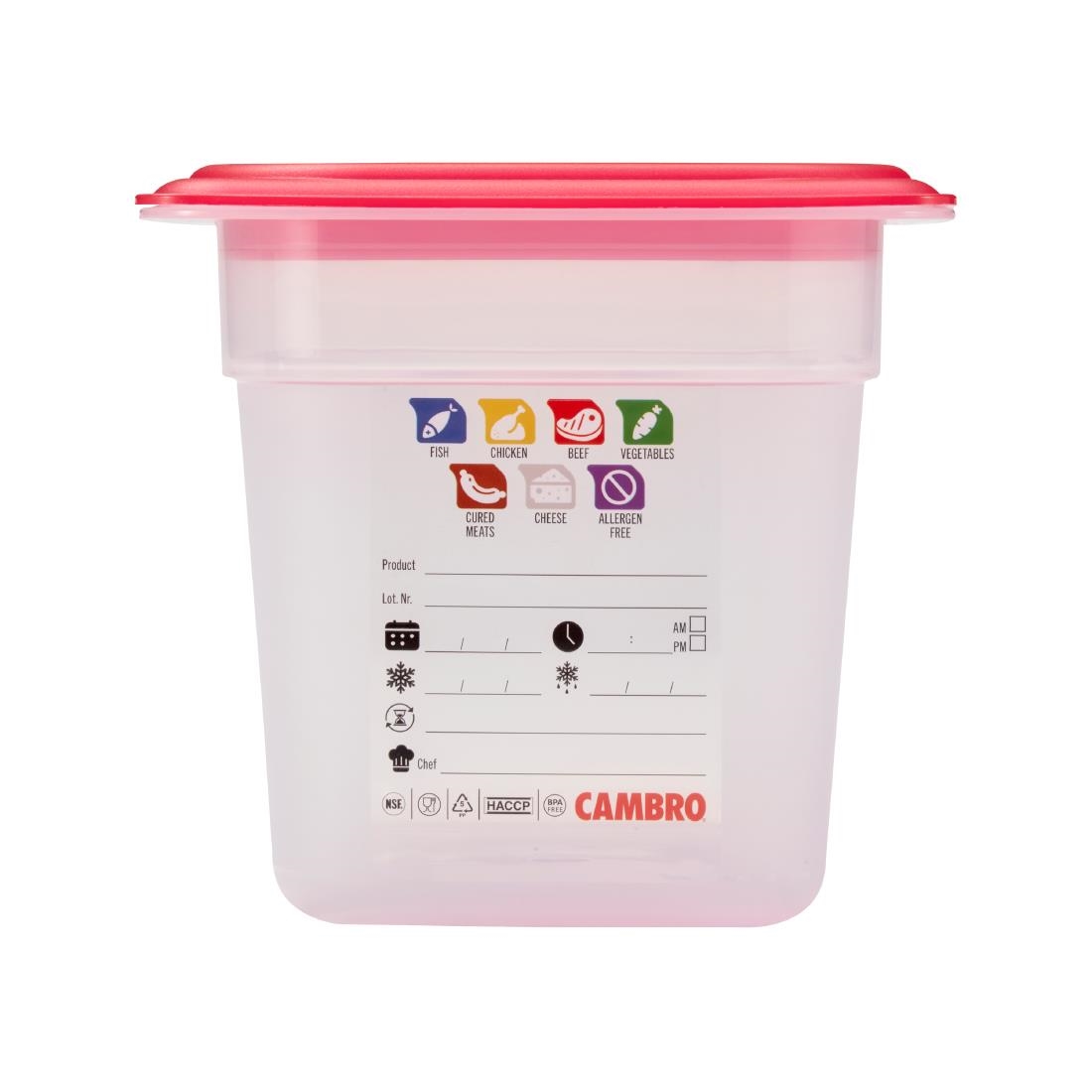 Cambro Safetrak IML Polypropylene Food Storage Container 1-4 GN 150mm (JN514)