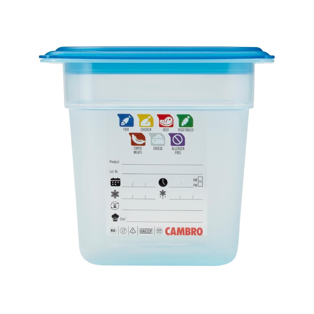 Cambro Safetrak IML Polypropylene Food Storage Container 1-4 GN 150mm (JN514)