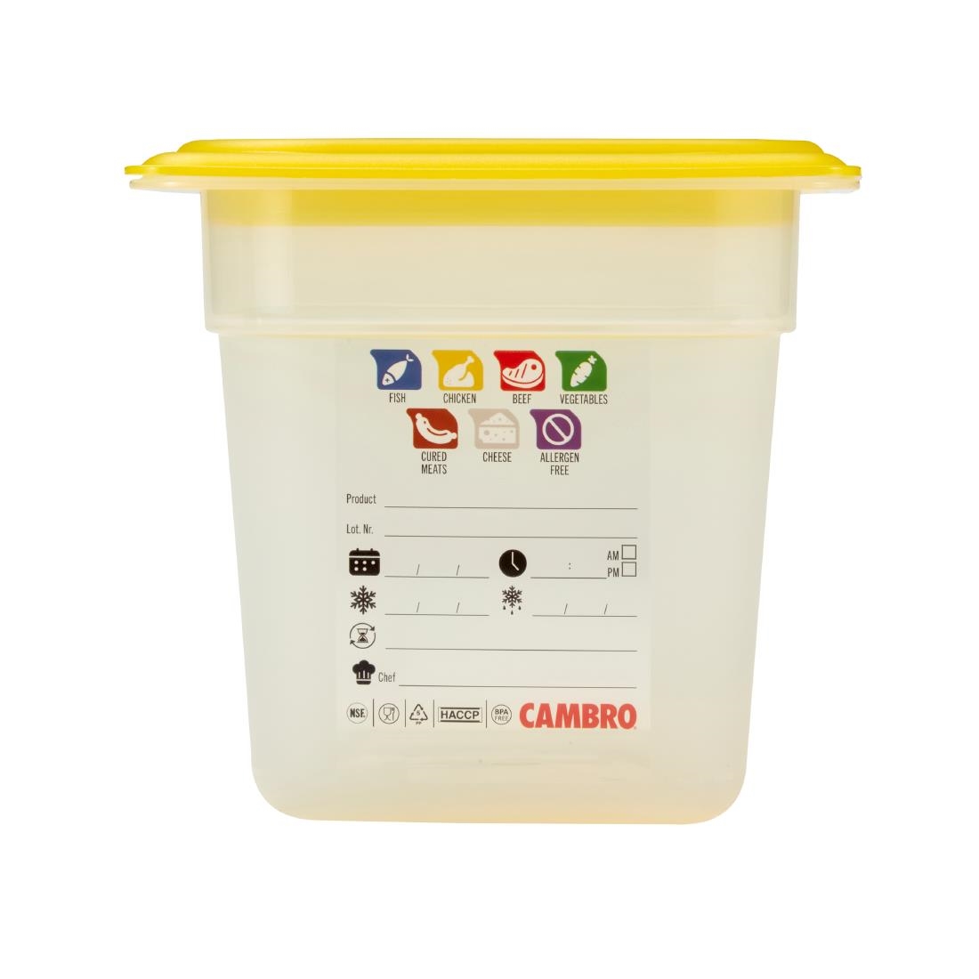 Cambro Safetrak IML Polypropylene Food Storage Container 1-4 GN 150mm (JN514)