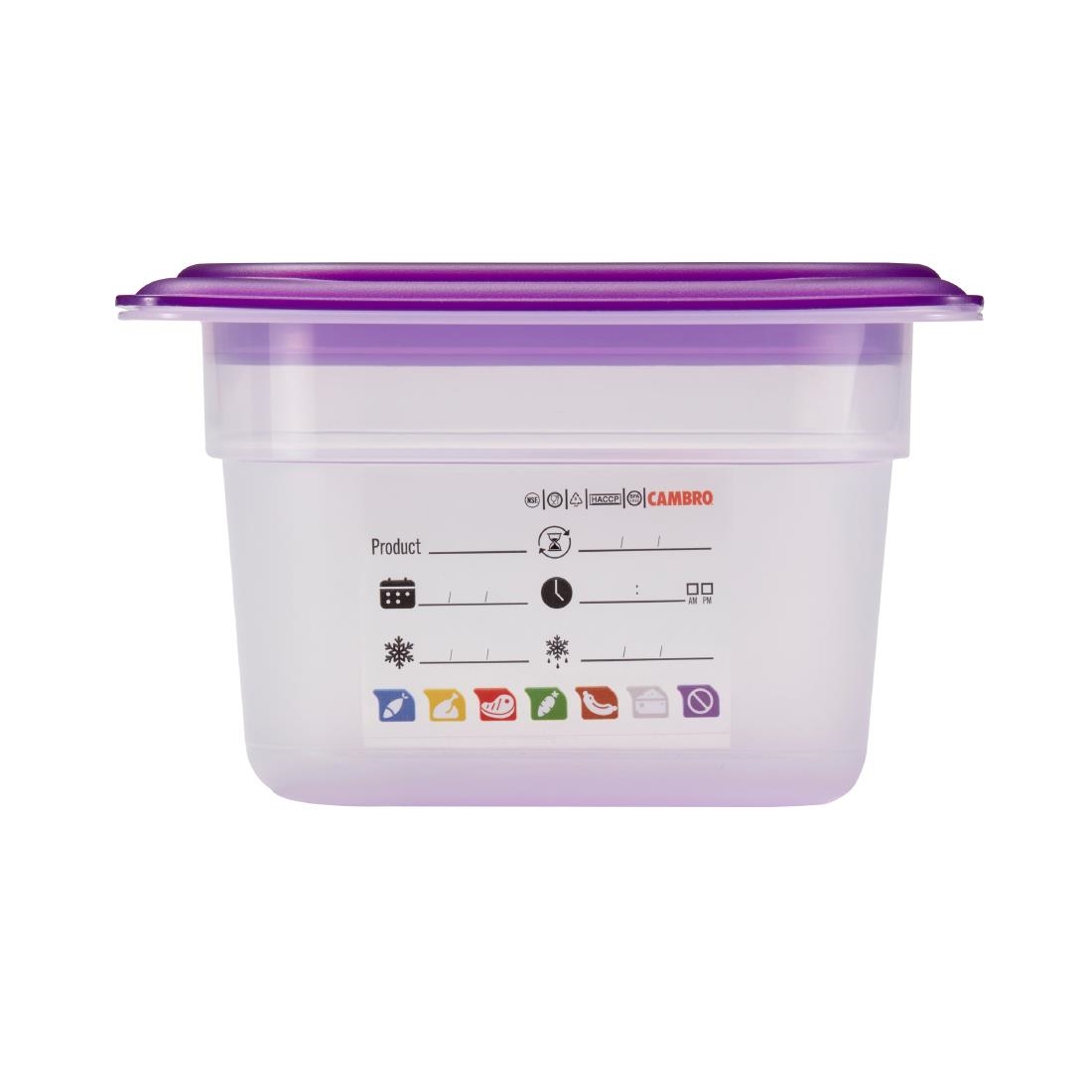 Cambro Safetrak IML Polypropylene Food Storage Container 1-6 GN 100mm (JN516)