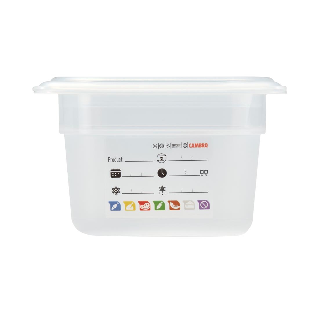 Cambro Safetrak IML Polypropylene Food Storage Container 1-6 GN 100mm (JN516)