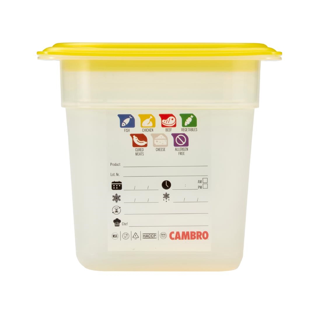 Cambro Safetrak IML Polypropylene Food Storage Container 1-6 GN 150mm (JN517)