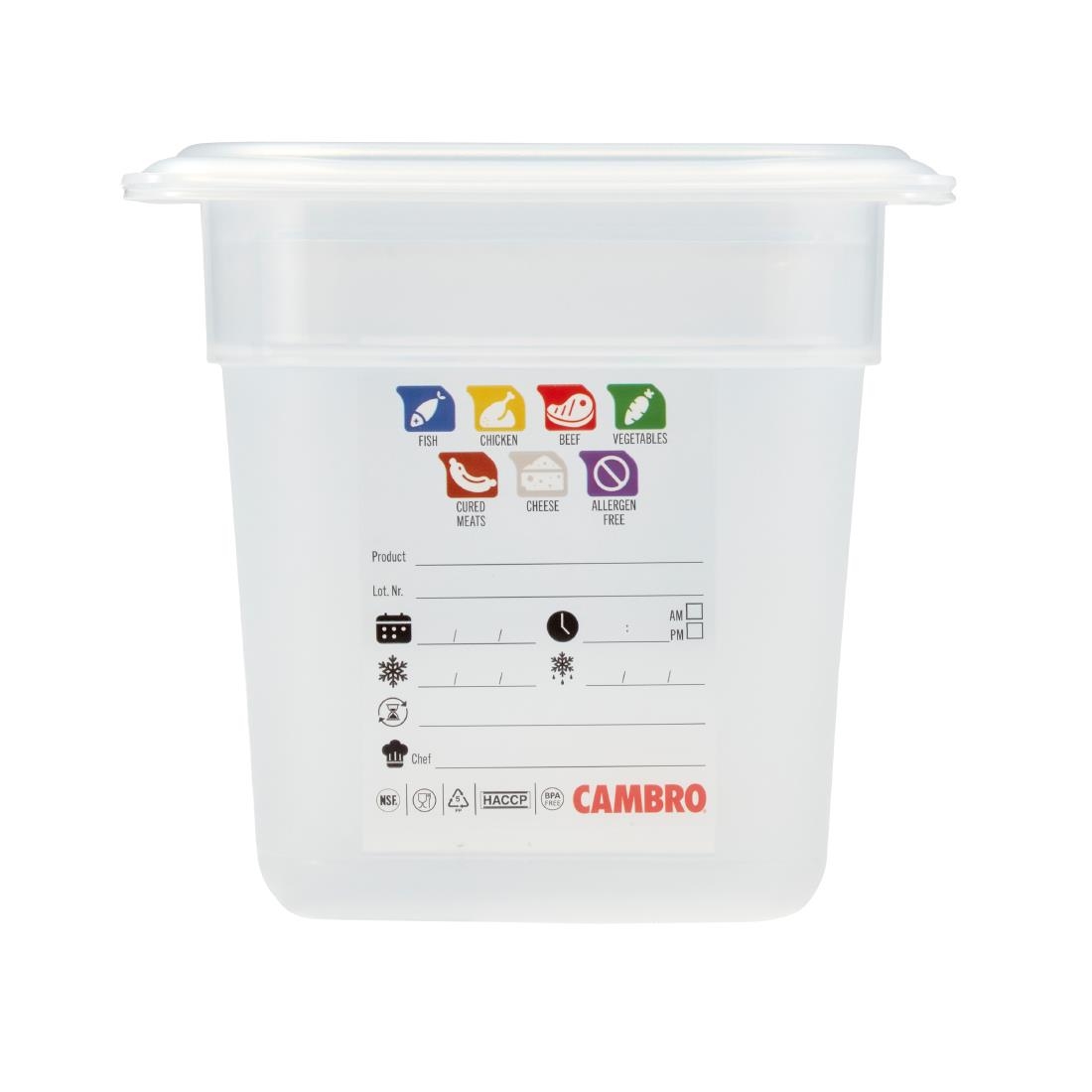 Cambro Safetrak IML Polypropylene Food Storage Container 1-6 GN 150mm (JN517)