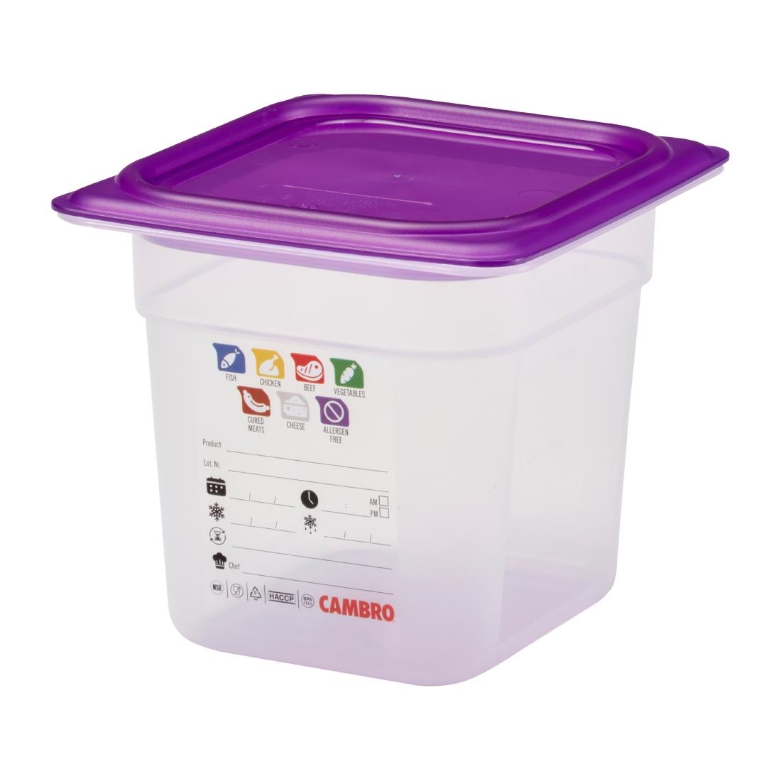 Cambro Safetrak IML Polypropylene Food Storage Container 1-6 GN 150mm (JN517)
