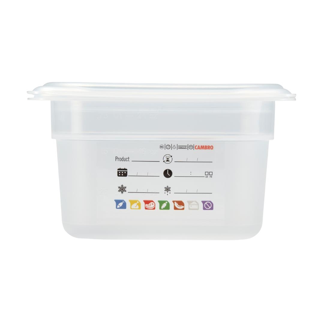 Cambro Safetrak IML Polypropylene Food Storage Container 1-9 GN 100mm (JN519)