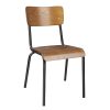 Bolero Cantina Side Chairs with Dark Wooden Seat Pad 4 Pack (HS551)