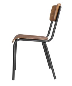 Bolero Cantina Side Chairs with Dark Wooden Seat Pad 4 Pack (HS551)