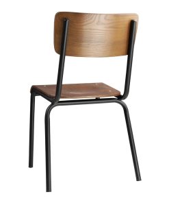 Bolero Cantina Side Chairs with Dark Wooden Seat Pad 4 Pack (HS551)