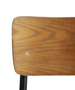 Bolero Cantina Side Chairs with Dark Wooden Seat Pad 4 Pack (HS551)
