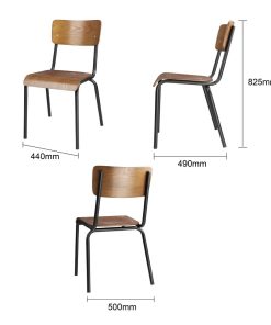 Bolero Cantina Side Chairs with Dark Wooden Seat Pad 4 Pack (HS551)