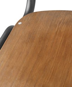 Bolero Cantina Back Rest High Stool with Seat Pad Dark Walnut Effect (HS552)