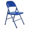 Bolero Metal Folding Chairs Blue 4 Pack (JD497)