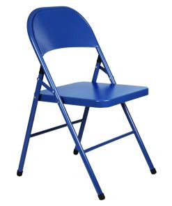 Bolero Metal Folding Chairs Blue 4 Pack (JD497)