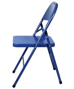 Bolero Metal Folding Chairs Blue 4 Pack (JD497)