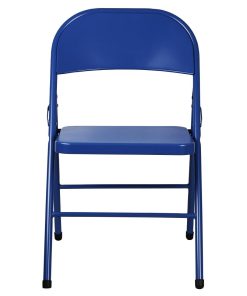 Bolero Metal Folding Chairs Blue 4 Pack (JD497)