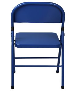 Bolero Metal Folding Chairs Blue 4 Pack (JD497)