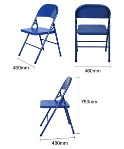 Bolero Metal Folding Chairs Blue 4 Pack (JD497)